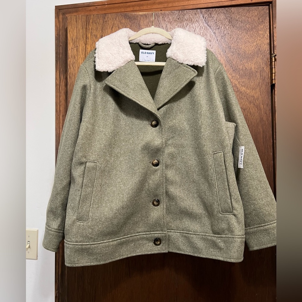 OLD NAVY Soft-Brushed Sherpa-Trim Jacket for Women 2X